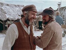 Topol and Norman Jewison on the set of Fiddler On The Roof