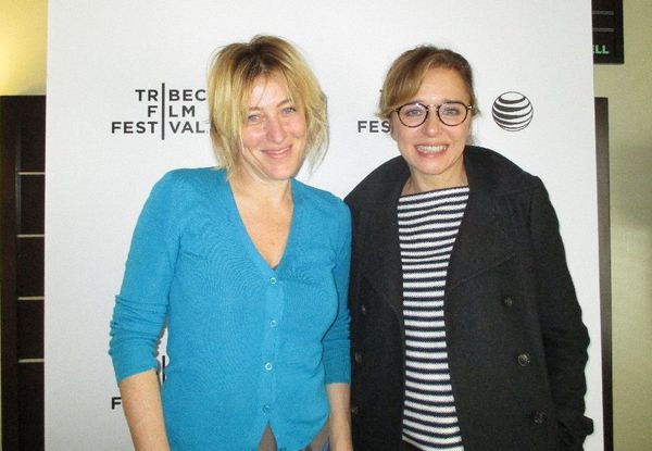 Valeria Bruni Tedeschi and Valeria Golino at the Tribeca Film Festival for Paolo Virzì's Human Capital (Il Capitale Umano)