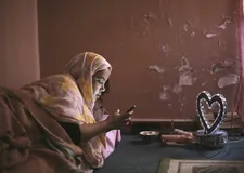 Michela Occhipinti on Verida's (Verida Beitta Ahmed Deiche) heart-shaped lamp in Flesh Out: "It's an homage to Marco Ferreri, the great director [of I Love You]."