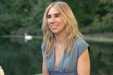 Diana (Zosia Mamet) with mute swan on Boathouse pond in Prospect Park