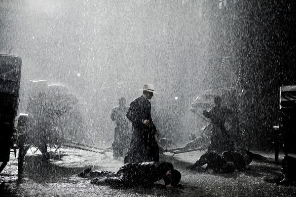 The Grandmaster rain scene. Tony Leung: 'The rain was very slippery and freezing cold.'