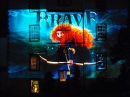 
                                Poster image of Brave projected onto Prestonfield House Hotel, Edinburgh - photo by Amber Wilkinson