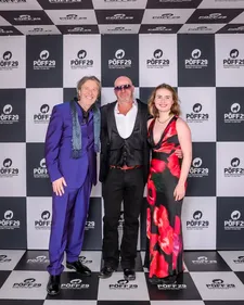 Nick O'Hagan, Richard Hawkins and Poppy O'Hagan in Tallinn. Poppy on working with Nick: 'It felt like a great project to kind of start the journey of my dad and I doing something together because it was a project that was obviously not a huge budget but the story worked for that'