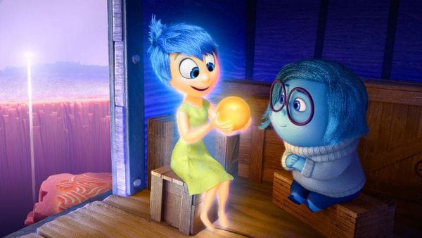 A little girl's emotions vie for control of her mind in Disney Pixar's Inside Out. Joy (voice of Amy Poehler) and Sadness (voice of Phyllis Smith) catch a ride on the Train of Thought.