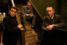 Meredith (Ian McShane), Mal (Stephen Dillane) and Old Man Peanut (John Hurt)