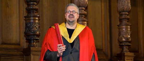 Sylvain Chomet with his honorary degree <em>All photos: Dawn Marie Jones</em>