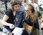 Julie Delpy on the set of the film