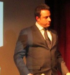 Junction director Tony Glazer accepting the Outstanding Achievement in Acting Award for Neal Bledsoe <em>Photo: Anne-Katrin Titze</em>