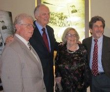 Dr Erwin Tepper (rescued child), Alan Alda, Henny Wenkart (rescued child), director Steve Pressman <em>Photo: Anne-Katrin Titze</em>