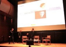 Marina Abramovic and a fast moving Daniel Libeskind greeted on stage by Antonio Monda, Artistic Director of Le Conversazioni. <em>Photo: Anne-Katrin Titze