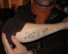 Mathieu Demy's Americano tattoo <em>Photo: Anne-Katrin Titze</em>