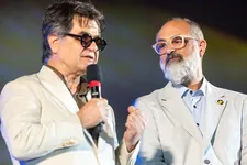 Jafar Panahi with Locarno's artistic director Giona A Nazzaro