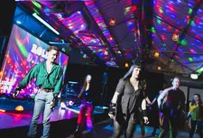 Picking up speed at the roller disco.