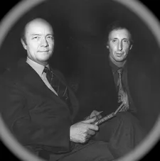 Jean-Paul Rappeneau with Richard Mowe on a visit to the French Film Festival in 2007