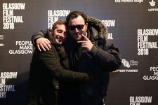Xavier Legrand and Denis Ménochet wrapped up warm on the red carpet