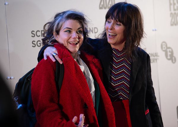 Caitlin Moran and Coky Giedroyc on the red carpet for How To Build A Girl