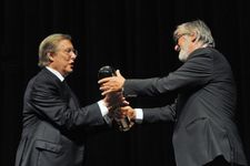 William Friedkin receives his career achievement award from Karlovy Vary Film Festival president Jiří Bartoška