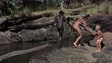 David Gulpilil, Jenny Agutter and Luc Roeg provide an eye-opening (not eye-covering) moment at the waterhole.