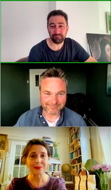 Adam Patterson with Declan Lawn and Anne-Katrin Titze on James Norton’s specialty dish: “The bolognese came at the script stage and then it won well because James in real life is a great eater.”