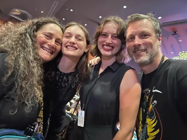 The Adams Family: Toby Poser, Zelda Adams, Lulu Adams and John Adams.