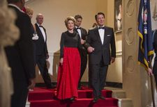 Jane Fonda and Alan Rickman as Nancy and Ronald Reagan in The Butler