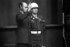 Albert Speer sworn in at the Nuremberg Trials, 1946