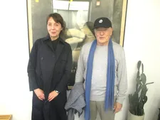 Volker Schlöndorff with Anne-Katrin Titze: "This is not about the art of filmmaking, it's really a propaganda movie I'm trying to make."