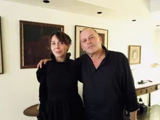 Anne-Katrin Titze with La Grazia costume designer Carlo Poggioli at Ann Roth’s apartment