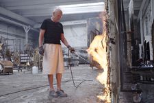 Anselm Kiefer painting with fire in Anselm