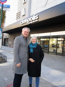 Arek Gielnik and Evelyn Schels in front of Cinépolis Chelsea