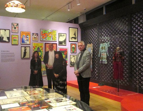 Museum of Arts and Design Assistant Curator Barbara Paris Gifford, London's Fashion and Textile Museum curator Dennis Nothdruft, Anna Sui, and MAD's Nanette L. Laitman Director Chris Scoates at the press preview for The World of Anna Sui