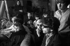 Barbara Rubin on the couch at the Factory