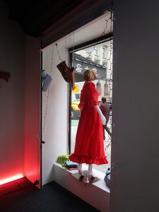 Batsheva pop-up shop window on Grand Street in November 2020