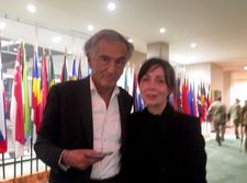 Bernard-Henri Lévy with Anne-Katrin Titze at the United Nations