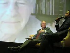 Brett Ratner comments to Polanski and Stewart: "I'm a big fan of Mr. Stewart and I'm also a big Formula One fan."