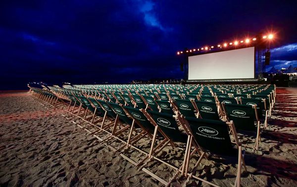 The beach cinema in Cannes ready for the start of this year’s 74th edition