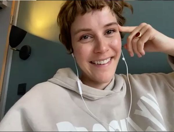 When Hitler Stole Pink Rabbit star Carla Juri in her Brooklyn sweatshirt in Iceland, on her role: “I was wondering, they describe her as a bit more difficult. Ha, Ha! I like difficult!”