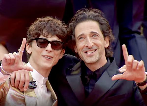Timothée Chalamet and Adrien Brody at the Cannes premiere of The French Dispatch