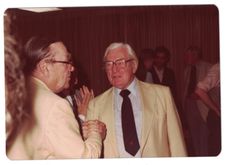 Charlie Davis with Spiegle Wilcox at the Canadian Consulate reception after the very first New York screening of Bix: 'Ain't None Of Them Play Like Him Yet' in 1981