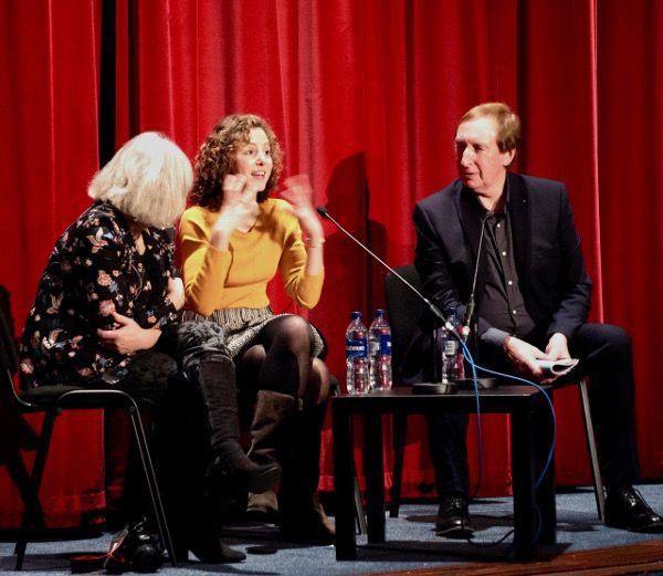 The French Film Festival's Ilona Morrison and Richard Mowe with My Men director Emma Luchini at Edinburgh Filmhouse