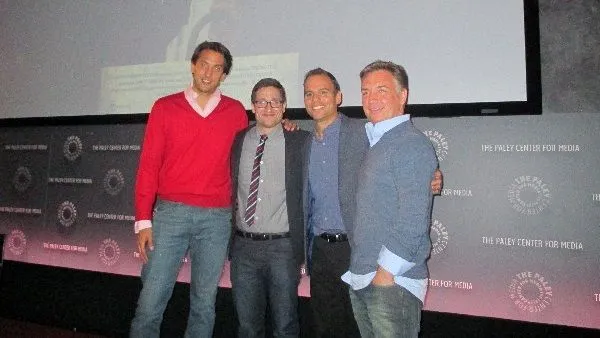 Dennis Paul of React to Film, MTV News' Josh Horowitz and director Jason Cohen with Matt Boger at the Paley Center For Media discussion on Facing Fear.
