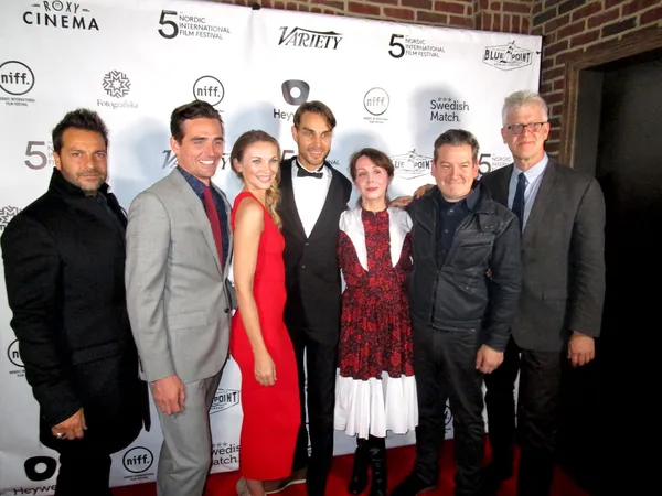 Craig DiFrancia with Jacob A Ware, NIFF co-founders Linnea Larsdotter and Johan Matton, Anne-Katrin Titze, Adam Schartoff, and David Schwartz