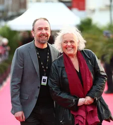 Final red carpet for Dinard artistic director Dominique Green accompanied by Lance Daly, Irish film director and screenwriter whose latest film, Trad features in the official selection.