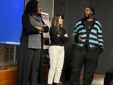 Erika Dilday with Jacqueline Baylon and the host Questlove