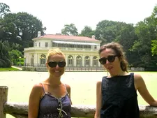 Eve Danzeisen and Anne-Katrin Titze at Prospect Park's Boathouse. Photo by Ed Bahlman.