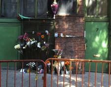 Flowers honouring Robert Frank in New York.