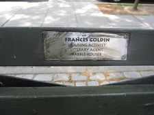 Frances Goldin Rabble-Rouser bench in front of St. Mark’s Church on Second Avenue and East 10th Street