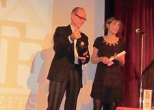 Producer Frédéric de Goldschmidt with Amélie van Elmbt at the First Time Fest Awards