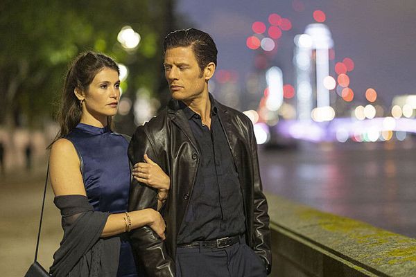 Gemma Arterton as Alice Archer with James Norton as Robert Freegard in Declan Lawn and Adam Patterson’s high-stakes and sly spy thriller Rogue Agent