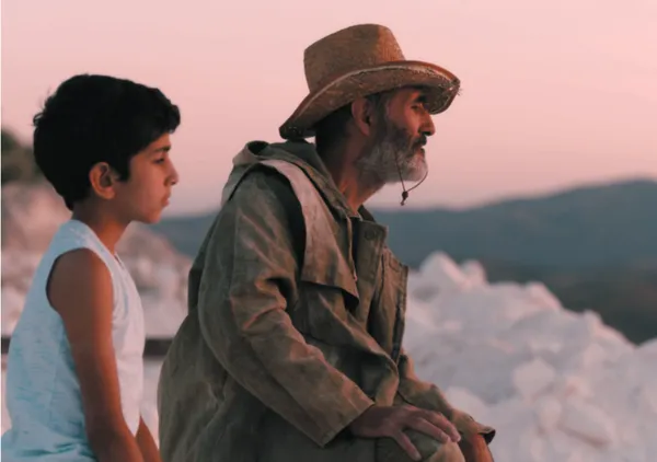 Edgar (Hayk Bakhryan), the magic water boy with Armen (Vartan Petrossian) in Armenia’s Oscar submission, Nora Martirosyan’s Should The Wind Drop (Si Le Vent Tombe)